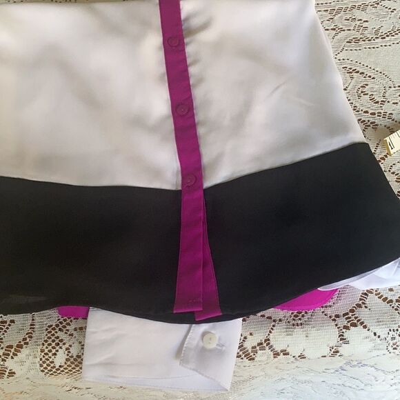 EUC Women’s Worthington Button Down Color Block Blouse Size XL - Picture 10 of 12